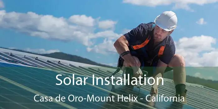 Solar Installation Casa de Oro-Mount Helix - California