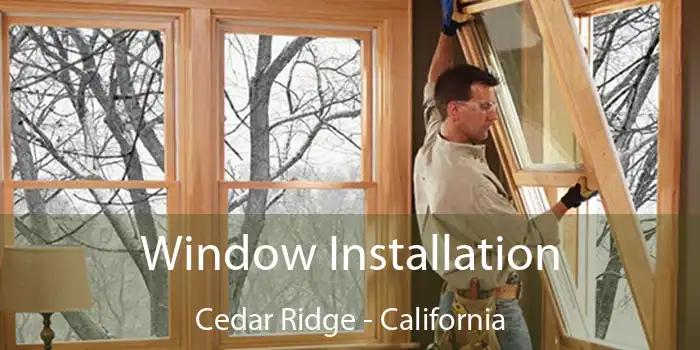 Window Installation Cedar Ridge - California